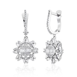 0.59 Carat Diamond Baguette Earrings - 1