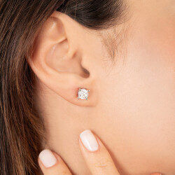 0.60 Carat Solitaire Diamond Earrings - 2