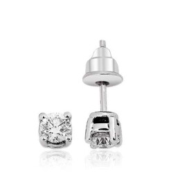 0.60 Carat Solitaire Diamond Earrings - 1