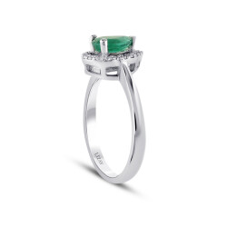 0.64 Carat Diamond Emerald Ring - 2