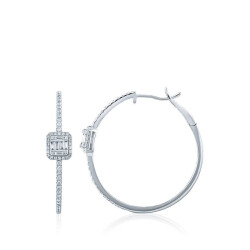 0.67 Carat Diamond Hoop Earrings - 1