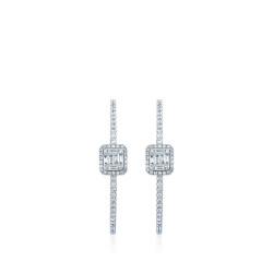 0.67 Carat Diamond Hoop Earrings - 2