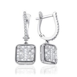 0.69 Carat Diamond Baguette Earrings 