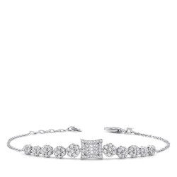 0.69 Carat Diamond Baguette Flower Bracelet 
