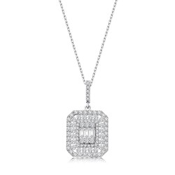 0.69 Carat Diamond Baguette Necklace - 1