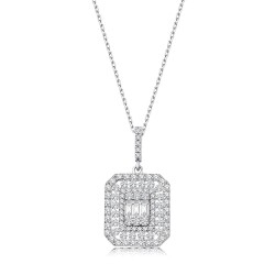 0.69 Carat Diamond Baguette Necklace 
