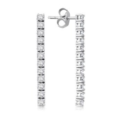 0.70 Carat Diamond Row Stone Earrings - 1