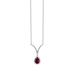 0.74 Carat Diamond Ruby Necklace - 2