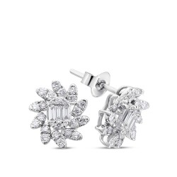 0.80 Carat Diamond Baguette Earrings - 1