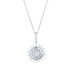 0.83 Carat Diamond Baguette Necklace 