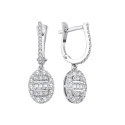 0.85 Carat Diamond Baguette Earrings - 1