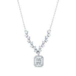 0.86 Carat Diamond Baguette Necklace 