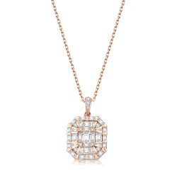 0.89 Carat Diamond Baguette Necklace - 1