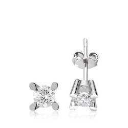 0.90 Carat Diamond Solitaire Earrings - 1