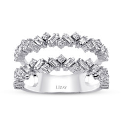 0.92 Carat Diamond Half Round Baguette Ring - 1