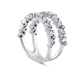 0.92 Carat Diamond Half Round Baguette Ring - 2