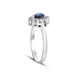 0.92 Carat Diamond Sapphire Ring - 2