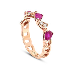 0.95 Carat Diamond Ruby Ring - 2