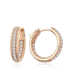 0.98 Carat Diamond Hoop Earrings - 1