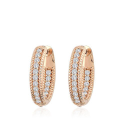 0.98 Carat Diamond Hoop Earrings - 2