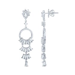 0.99 Carat Diamond Baguette Earrings - 1