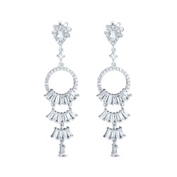 0.99 Carat Diamond Baguette Earrings - 2