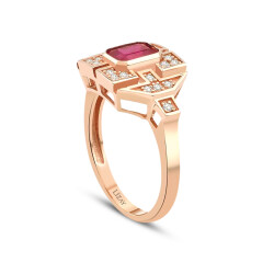 1.01 Carat Diamond Ruby Ring - 2