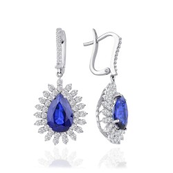 Sapphire Earrings with 10.43 Carat Diamonds 