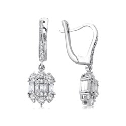 1.05 Carat Diamond Baguette Earrings 