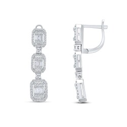 1.13 Carat Diamond Baguette Earrings 