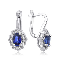 1.13 Carat Diamond Sapphire Earrings 