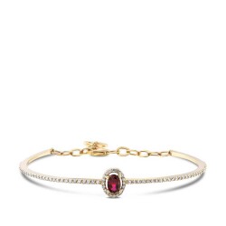 1.14 Carat Diamond Oval Ruby Cuff - 1