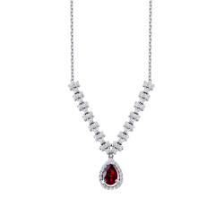 1.22 Carat Diamond Ruby Necklace - 1