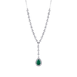 1.40 Carat Diamond Emerald Necklace - 1