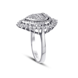 1.43 Carat Diamond Baguette Drop Ring - 2