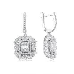 1.43 Carat Diamond Baguette Earrings - 1