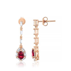 1.52 Carat Diamond Ruby Earrings 