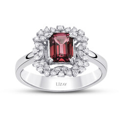 1.53 Carat Baguette Diamond Ruby Ring - 1