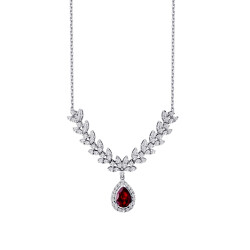 1.53 Carat Diamond Ruby Necklace - 1