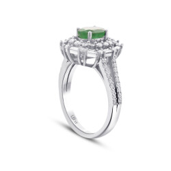 1.58 Carat Diamond Emerald Ring - 2