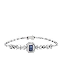 1.68 Carat Diamond Sapphire Bracelet 