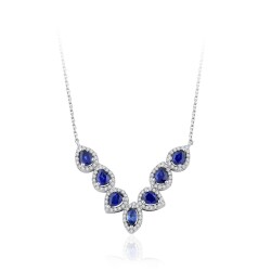 1.78 Carat Diamond Sapphire Necklace - 1