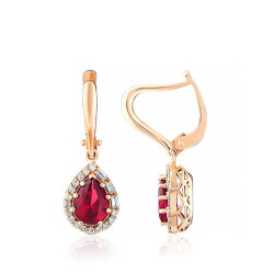 1.84 Carat Diamond Ruby Earrings 