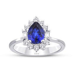 2.04 Carat Diamond Baguette Sapphire Ring - 1