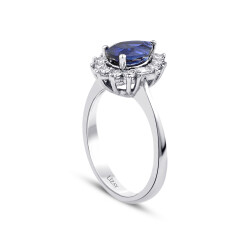 2.04 Carat Diamond Baguette Sapphire Ring - 2