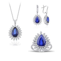 20.40 Karat Pırlanta Safir Set 