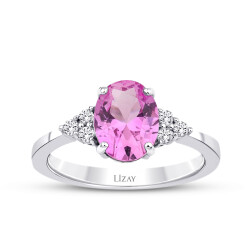 2.09 Karat Pırlanta Pink Safir Taşlı Yüzük - 1