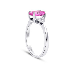 2.09 Karat Pırlanta Pink Safir Taşlı Yüzük - 2