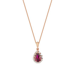 2.25 Carat Diamond Drop Ruby Necklace - 2