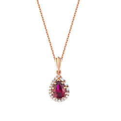 2.25 Carat Diamond Drop Ruby Necklace - 1